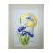 E124. Tablou, Irisi violet pe fond auriu, cu cadru de Passpartout, 30x40cm