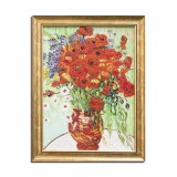 Tablou celebru inramat pictat manual, Vaza cu margarete si maci, 45x35cm ulei pe panza reproducere Vincent van Gogh
