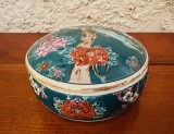 CASETA DIN PORTELAN JAPONEZ, PICTATA MANUAL- GOLD IMARI HAND PAINTED D10,5CM