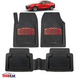 Mazda 3 BP Covorașe Auto TeamCar&reg; Tip Tăviță Compatibile (2019&ndash;prezent) - Sedan Red, Cauciuc