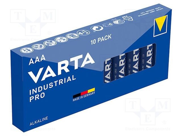 Baterie alcalină AAA 1,5V nere&icirc;ncărcabilă VARTA MICROBATTERY &Oslash;10,5x44,5mm