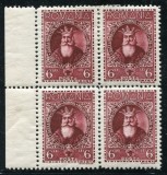 1932 , Lp 95 , 500 de ani de la moartea lui Alexandru cel Bun , bloc de 4 margine de coala , perechea inferioara MNH , perechea superioara sarniera