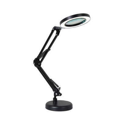 Lampa LED cu lupa, 2 Moduri de Prindere, 3 Moduri iluminare, 10 Niveluri de intensitate, Marire 10x, Neagra, OBRALIX&amp;reg; foto