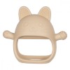 Jucarie pentru dentitie din silicon, appekids, manusa kitty - bubble beige