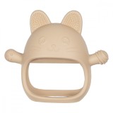 Jucarie pentru dentitie din silicon, appekids, manusa kitty - bubble beige