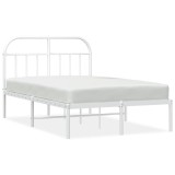 Cumpara ieftin Cadru de pat metalic cu tablie, alb, 120x190 cm