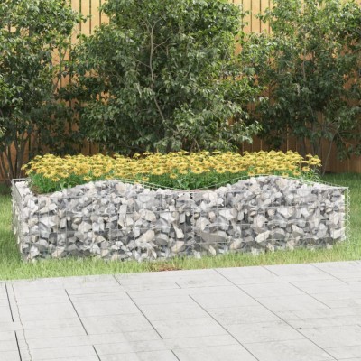 vidaXL Strat &amp;icirc;nălțat cu gabion arcuit, 200x100x50 cm, fier galvanizat foto