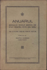 K1077 Anuarul ?coalei civile de stat pt fete din Sibiu Anii ?colari 1925-1928 foto