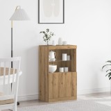 vidaXL Dulap cu LED-uri Stejar Artisan 60x37x100 cm