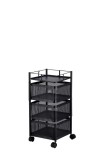 Cumpara ieftin Carucior servire fier negru 27 x 27 x 60 cm