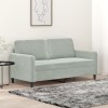 Gossi canapea cu 2 locuri, gri deschis, 140 cm, catifea