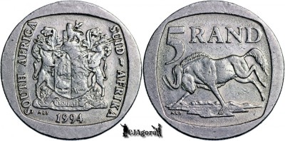 1994, 5 Rand (Hern#Nj2) - Africa de Sud foto