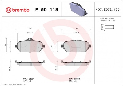 BREMBO P 50 118 PRIME LINE set placute frana disc foto