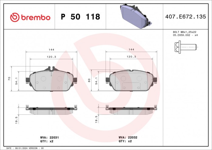 BREMBO P 50 118 PRIME LINE set placute frana disc