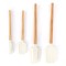 Ustensile de Bucatarie, Cyrax, Set din 4 bucati, din Silicon si Lemn, Spatule de Diferite Dimensiuni, Termo rezistente, Antiaderente, Instrument de Am