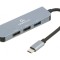 Hub USB 4 Porturi USB A și USB C Gri 0.12m