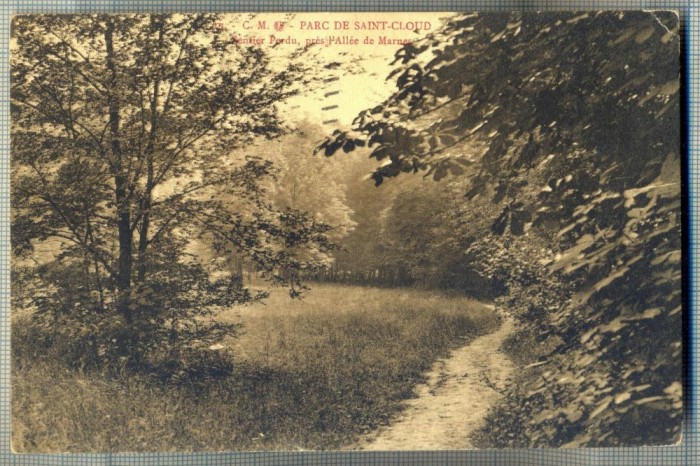 AD 403 C. P. VECHE-PARC DE SAINT-CLOUD-CIRC1914-CATRE LINA SLATINEANU, BUCURESTI
