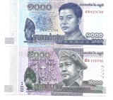 Cambodgia lot bancnote 1000 &amp; 5000 riels 2015-16, UNC