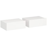 HOMCOM Set de 2 Noptiere Suspendate pentru Dormitor cu Sertar, 40x30x15 cm, Alb | Aosom Romania