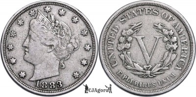 1883, 5 cents ( Liberty Nickel - without &amp;lt; CENTS &amp;gt; ) Statele Unite ale Americii foto