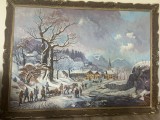 Tablou vechi pictat pe p&acirc;nză, Natura, Ulei, Altul