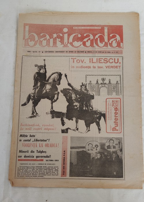 Ziarul BARICADA (4 decembrie 1990) Anul I nr. 47