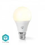 Bec LED Smart WiFi Nedis, B22, 800 lm, alb cald, 2700K