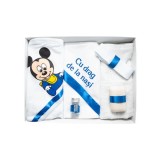 Cumpara ieftin Trusou Botez 6 piese cu text imprimat "Mickey Mouse" ALB - ALBASTRU - TB103