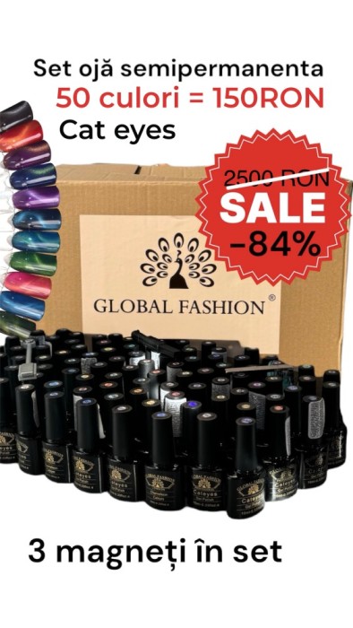Set de ojă semipermanentă 10 ml + 3 magneți, 50 buc, lichidare de stoc