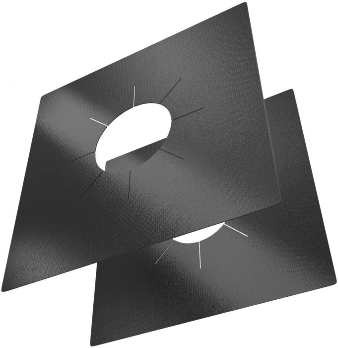 Set 4 Folii Protectie Premium pentru Aragaz, MAKS, Teflon, Lavabila, Reutilizabila, Negru