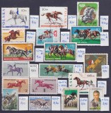 Lot filatelic Echitație &amp; Sporturi Hipice / Polonia, Ungaria, Bulgaria, Mongolia, Senegal, Guineea Ecuatorială, San Marino, Mauritius - A991