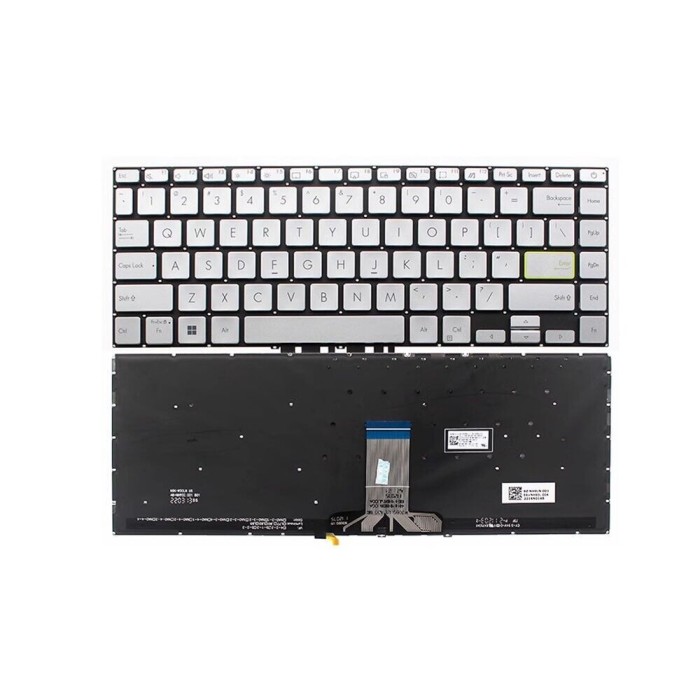 Tastatura Laptop, Asus, VivoBook S14 X421, X421F, X421FQ, X421FP, X421IA, X421JA, X421JP, X421JPY, X421FAY, X421EQY, iluminata, argintie, layout US