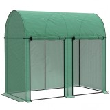 Outsunny Seră de grădină 2 m&sup2; dim. 2L x 1l x 1,78H m 2 Uși cu fermoar rulabile Oțel PE Densitate &icirc;naltă 140 g/m&sup2; Anti-UV alb | Aosom Romania