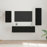 VidaXL Set comodă TV Pe perete 4 pcs Stejar negru 30.5 x 30 x 90 cm