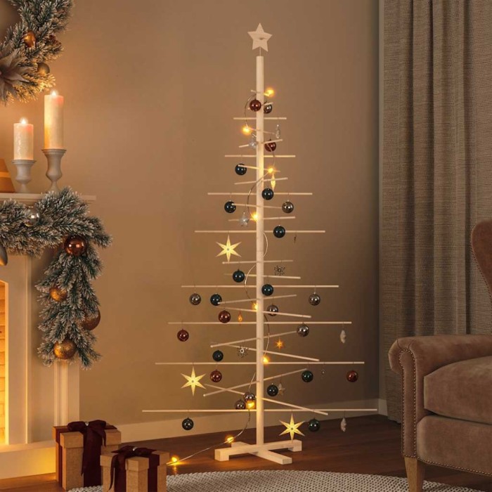 Brad de Crăciun din lemn decorativ, 180 cm, lemn de pin masiv