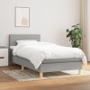 VidaXL Pat box spring cu saltea, gri deschis, 90x190 cm, textil 3140417