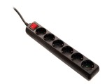 Prelungitor Alimentare AS SCHWABE 3G1,5mm&sup2; 1,4m PVC Negru 6 Prize 11512