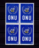 Cumpara ieftin ✅RO 1985 LP 1141 ,&quot;40 ani de la infiintarea O.N.U. &quot; , serie in bloc de 4 ,MNH