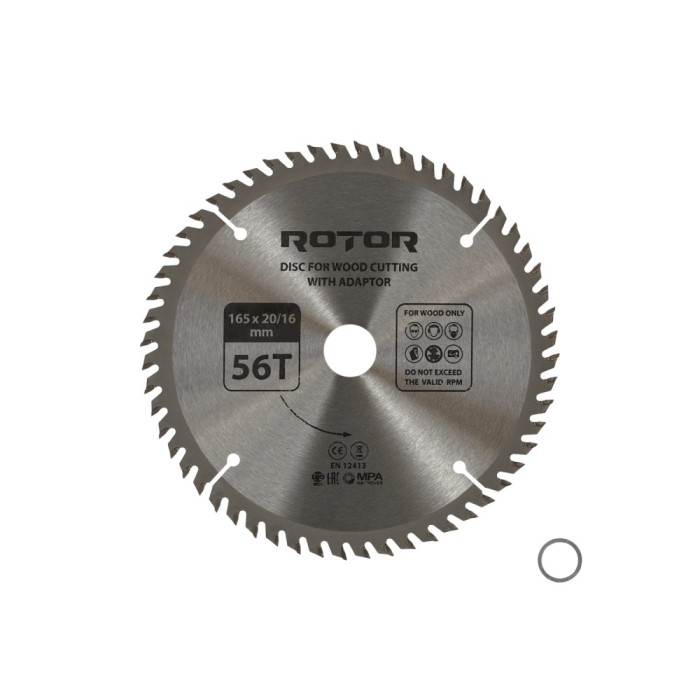 Disc taiat lemn ROTOR 165*20/16 cu adaptor 56T Innovative ReliableTools