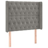 Cumpara ieftin Tablie de pat cu aripioare gri deschis 93x16x118/128 cm catifea