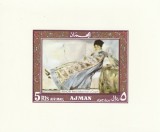 Ajman 1969 - Arta , Reproduceri , picturi , colita nedantelata , MNH , Mi.118, Nestampilat