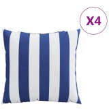 Cumpara ieftin Perne decorative, 4 buc., dungi albastru&amp;alb, 60x60 cm, textil