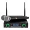 Statie 2 microfoane UHF Azusa, 5 W, 90 dB, modulare FM, 2 canale, 50 m, 2 x XLR, 1 x jack 6.3 mm