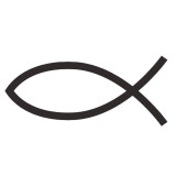 Sticker Auto Religions Fish, negru, Palmonix