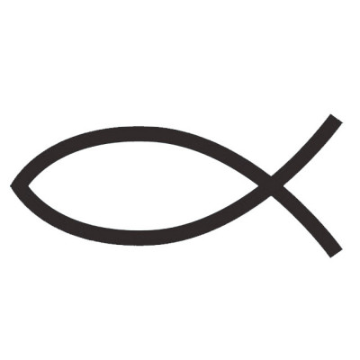 Sticker Auto Religions Fish, negru foto