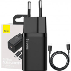 Baseus Super Si Quick Charger 1C 25W with USB-C cable for USB-C 1m (black)