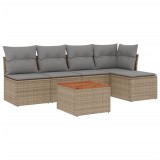 Cumpara ieftin Patio Sofa Set 6-Locuri Amestec de bej si gri deschis
