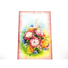 Magnet cu flori campenesti, magnet frigider pe lemn 41256