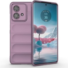 Husa pentru motorola edge 40 neo, antisoc, margini cu striatii, design minimalist, purple foto
