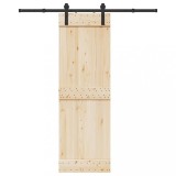 VidaXL Set feronerie pentru ușă glisantă, negru, 183 cm, oțel